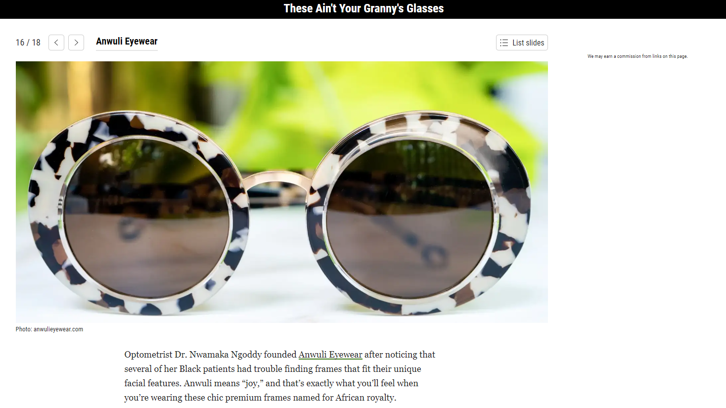 The Root Article on Anwuli Eyewear